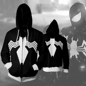 Spiderman 'Symbiote' Zip Up Hoodie-RashGuardStore