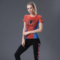 Spiderman Women's Animated Compression Short Sleeve Long Sleeve-RashGuardStore