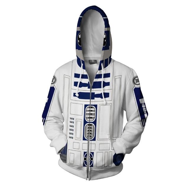 Star Wars 'R2D2' Zip Up Hoodie-RashGuardStore