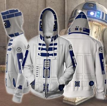 Star Wars 'R2D2' Zip Up Hoodie-RashGuardStore