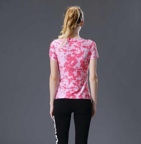 Supergirl 'Pink Camouflage' Compression Short Sleeve Rash Guard-RashGuardStore