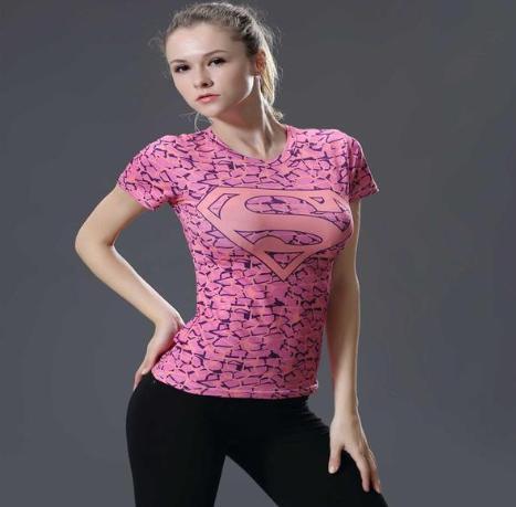 Supergirl 'Pink Onyx' Compression Short Sleeve Rash Guard — RashGuardStore