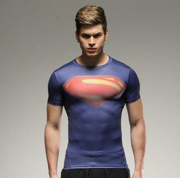 Superman "At Earth's End" Short Sleeve Compression Rashguard-RashGuardStore