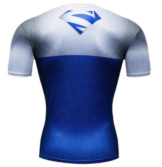 Superman "Blue/Electric" Premium Dri-Fit Short Sleeve Rashguard-RashGuardStore