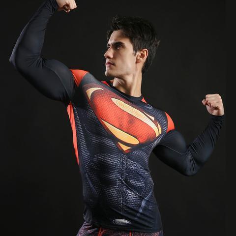 Superman "Dark" Compression Long Sleeve Rashguard-RashGuardStore