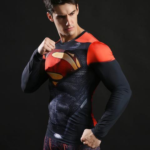 Superman "Dark" Compression Long Sleeve Rashguard-RashGuardStore