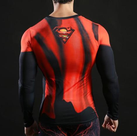 Superman "Dark" Compression Long Sleeve Rashguard-RashGuardStore