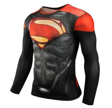 Superman "Dark" Compression Long Sleeve Rashguard-RashGuardStore