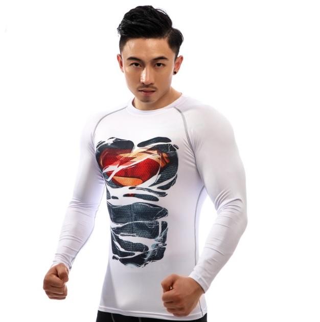 Superman "Dark Hero Revealed" Compression Long Sleeve Rashguard-RashGuardStore