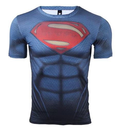 Superman "Distant Fires" Short Sleeve Compression Rashguard-RashGuardStore