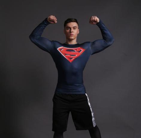 Superman "Forever" Compression Long Sleeve Rashguard-RashGuardStore