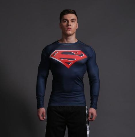 Superman "Forever" Compression Long Sleeve Rashguard-RashGuardStore