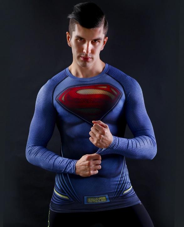 Superman "Man Of Steel" Compression Long Sleeve Rashguard-RashGuardStore