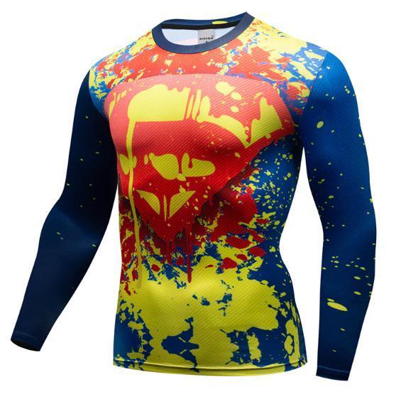 Superman "Paintball" Premium Dri-Fit Long Sleeve Rashguard-RashGuardStore