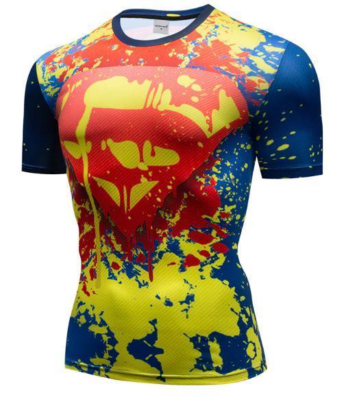 Superman "Paintball" Premium Dri-Fit Short Sleeve Rashguard-RashGuardStore