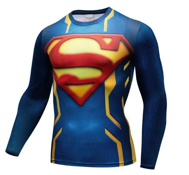 Superman "Powersuit Classic" Premium Dri-Fit Long Sleeve Rashguard-RashGuardStore