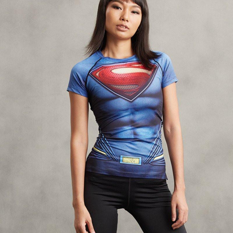 Superman Women's Short Sleeve Rashguard-RashGuardStore