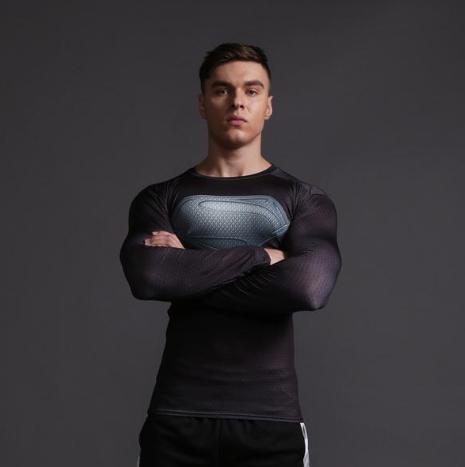 Superman "World Of New Krypton" Long Sleeve Compression Rashguard-RashGuardStore