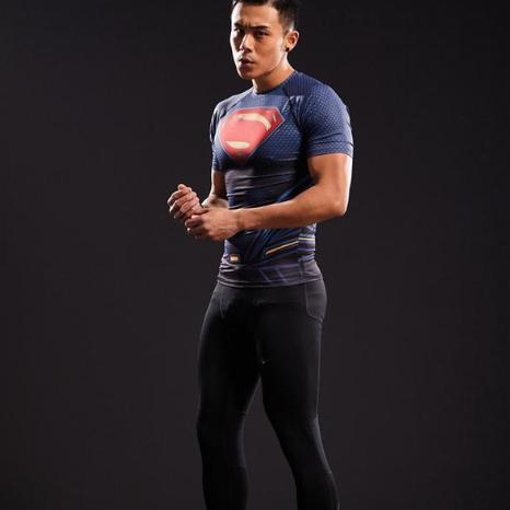 Superman "Young Justice" Compression Short Sleeve Rashguard-RashGuardStore