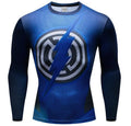 The Flash 'Blue Lantern' Premium Dri-Fit Long Sleeve Rashguard-RashGuardStore