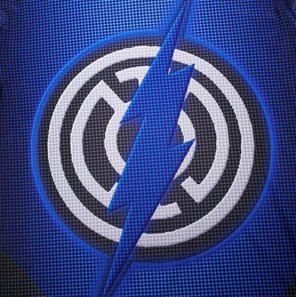 The Flash 'Blue Lantern' Premium Dri-Fit Short Sleeve Rashguard-RashGuardStore