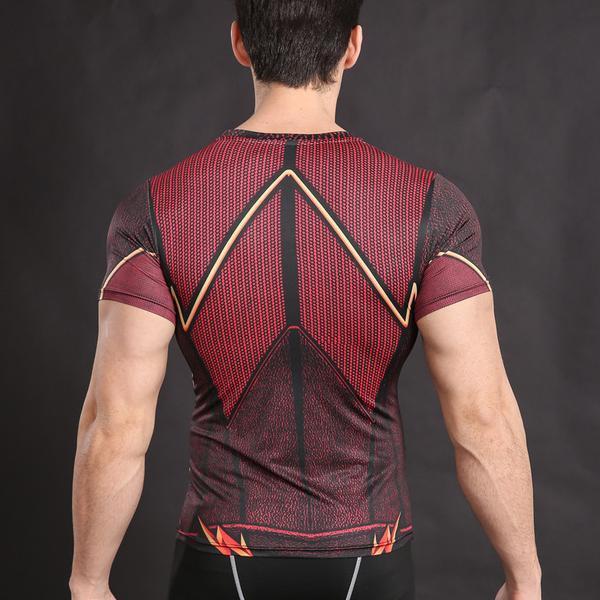 The Flash "Golden" Compression Short Sleeve Rashguard-RashGuardStore