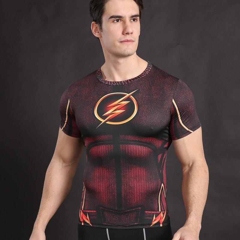 The Flash "Golden" Compression Short Sleeve Rashguard-RashGuardStore