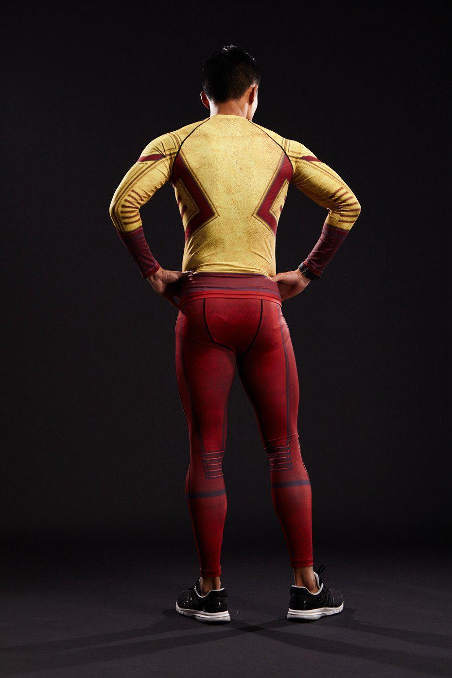 The Flash Men'S Compression Leggings Grappling Spats-RashGuardStore