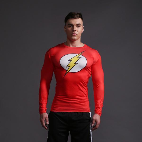 The Flash "Old School" Long Sleeve Compression Rashguard-RashGuardStore