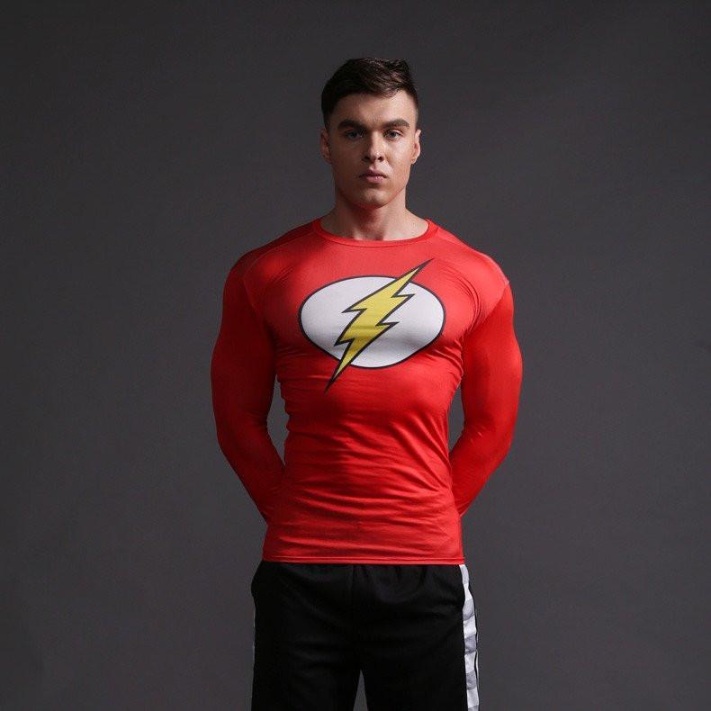 The Flash "Old School" Long Sleeve Compression Rashguard-RashGuardStore