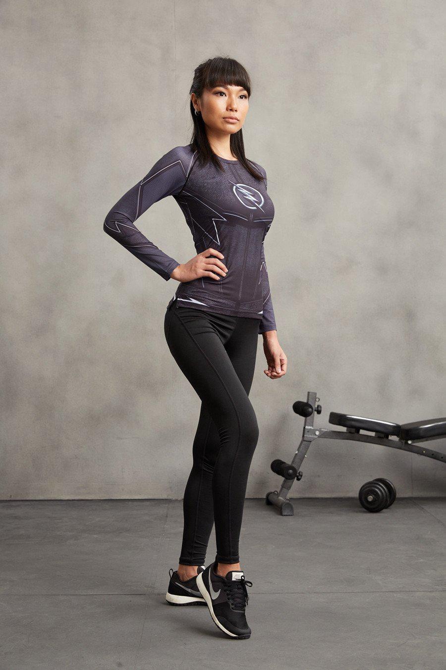 The Flash "Zoom" Women's Long Sleeve Compression Rashguard-RashGuardStore