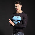 The Punisher 'Blue Skull' Long Sleeve Compression Rashguard-RashGuardStore