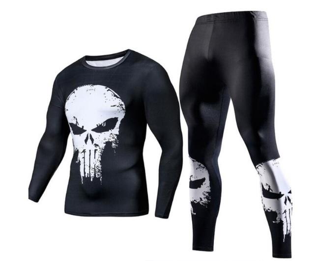 The Punisher Long Sleeve Compression Rash Guard Set-RashGuardStore