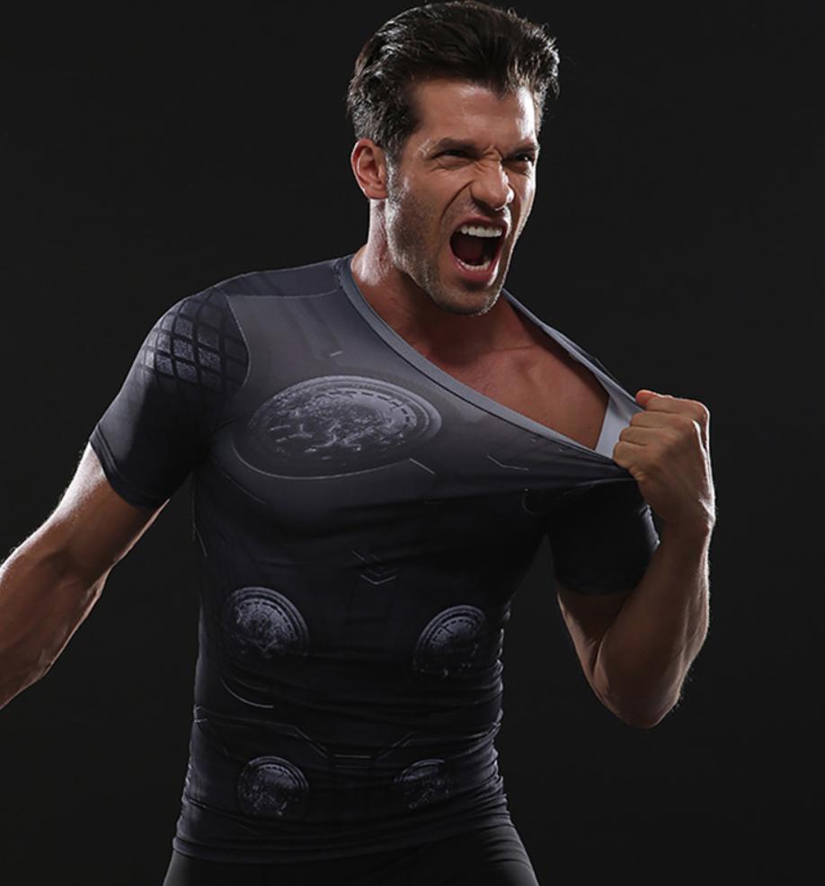 Thor 'Infinity War' Short Sleeve Compression Rash Guard-RashGuardStore