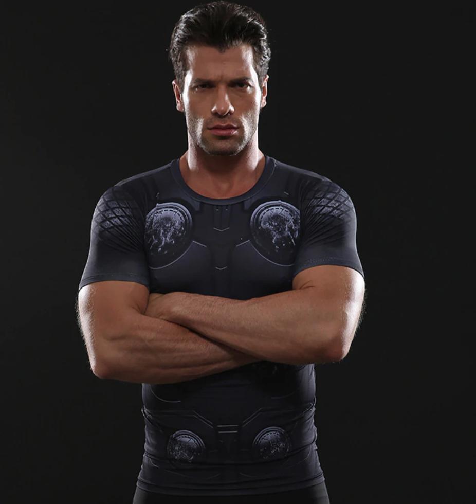 Thor 'Infinity War' Short Sleeve Compression Rash Guard-RashGuardStore