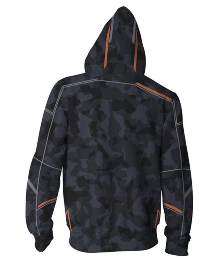 Tony Stark Iron Man Avengers Infinity War Camo Orange Zip Up Hoodie-RashGuardStore