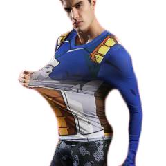 Vegeta Battle Damaged Armor Dragon Ball Z Long Sleeve Compression Rash Guard-RashGuardStore