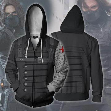 Winter Soldier Zip Up Hoodie-RashGuardStore