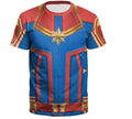 Women's Captain Marvel Carol Danvers Dri-Fit Short Sleeve Rashguard-RashGuardStore