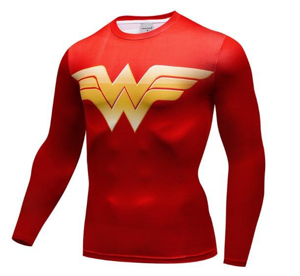 Wonder Woman 'Classic' Premium Compression Long Sleeve Rash Guard-RashGuardStore