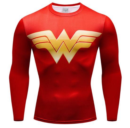 Wonder Woman 'Classic' Premium Compression Long Sleeve Rash Guard-RashGuardStore